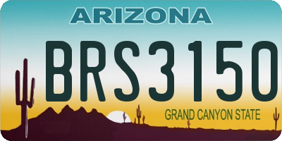 AZ license plate BRS3150