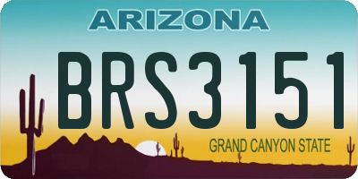 AZ license plate BRS3151