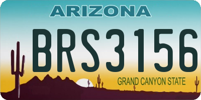 AZ license plate BRS3156