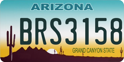 AZ license plate BRS3158