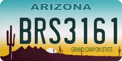 AZ license plate BRS3161