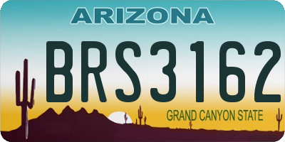 AZ license plate BRS3162