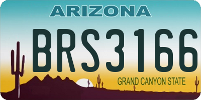 AZ license plate BRS3166