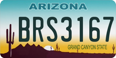 AZ license plate BRS3167