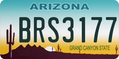 AZ license plate BRS3177