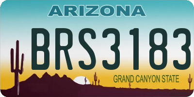 AZ license plate BRS3183