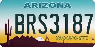 AZ license plate BRS3187