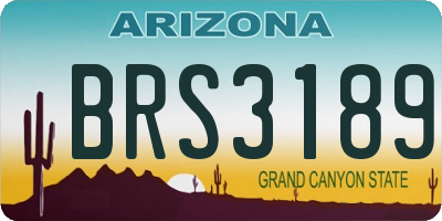 AZ license plate BRS3189