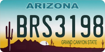 AZ license plate BRS3198