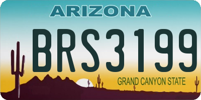 AZ license plate BRS3199