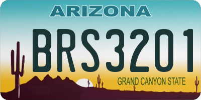 AZ license plate BRS3201