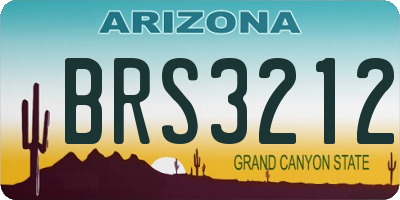 AZ license plate BRS3212