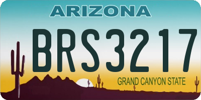 AZ license plate BRS3217