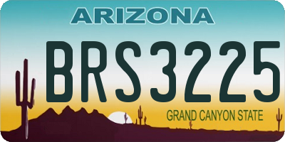AZ license plate BRS3225