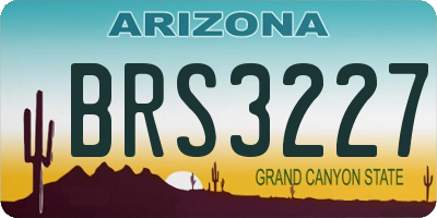 AZ license plate BRS3227