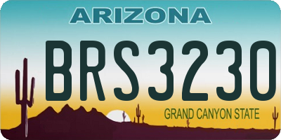 AZ license plate BRS3230