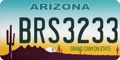 AZ license plate BRS3233