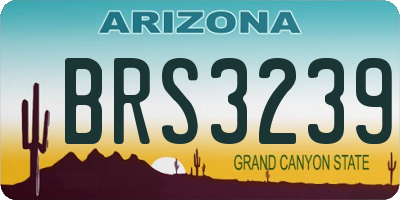 AZ license plate BRS3239