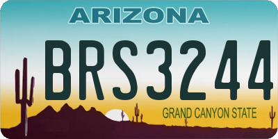 AZ license plate BRS3244