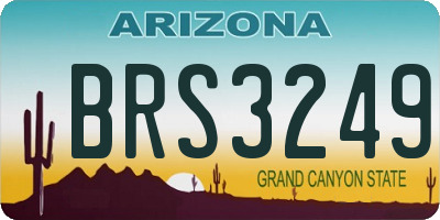 AZ license plate BRS3249
