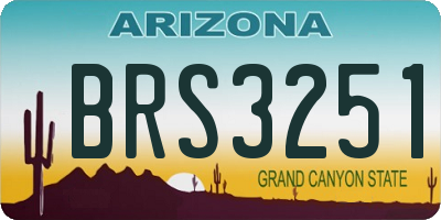 AZ license plate BRS3251