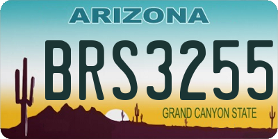 AZ license plate BRS3255