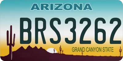 AZ license plate BRS3262