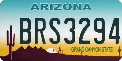 AZ license plate BRS3294