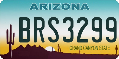 AZ license plate BRS3299