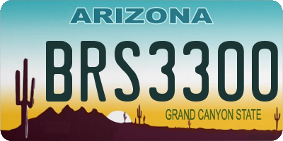 AZ license plate BRS3300