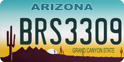 AZ license plate BRS3309