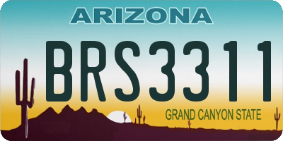 AZ license plate BRS3311