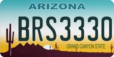 AZ license plate BRS3330