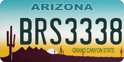 AZ license plate BRS3338
