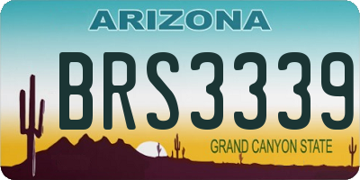 AZ license plate BRS3339