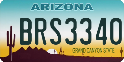 AZ license plate BRS3340