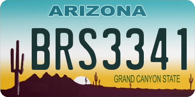 AZ license plate BRS3341