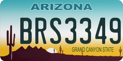 AZ license plate BRS3349