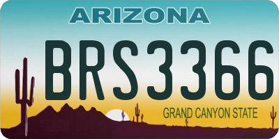 AZ license plate BRS3366