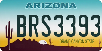 AZ license plate BRS3393