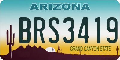 AZ license plate BRS3419