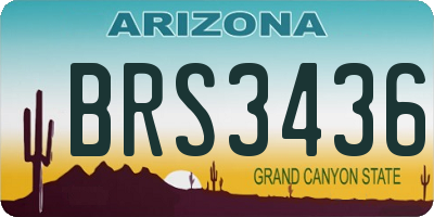 AZ license plate BRS3436