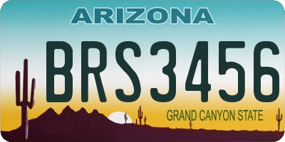 AZ license plate BRS3456