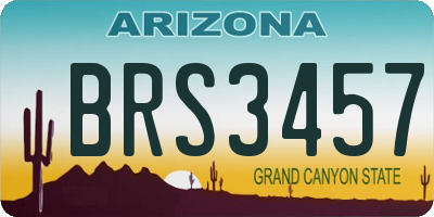 AZ license plate BRS3457