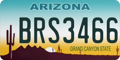 AZ license plate BRS3466