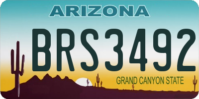 AZ license plate BRS3492