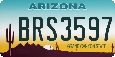 AZ license plate BRS3597
