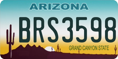 AZ license plate BRS3598