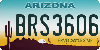 AZ license plate BRS3606