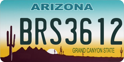 AZ license plate BRS3612